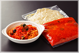 トマトとオリーブのナポリ風パスタ